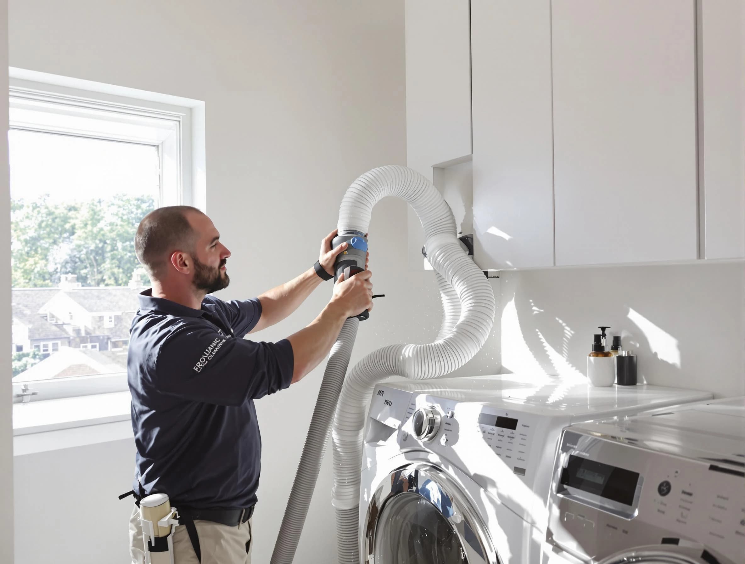 Certified Greenbrier Dryer Vent Cleaning technician performing dryer vent cleaning in Greenbrier