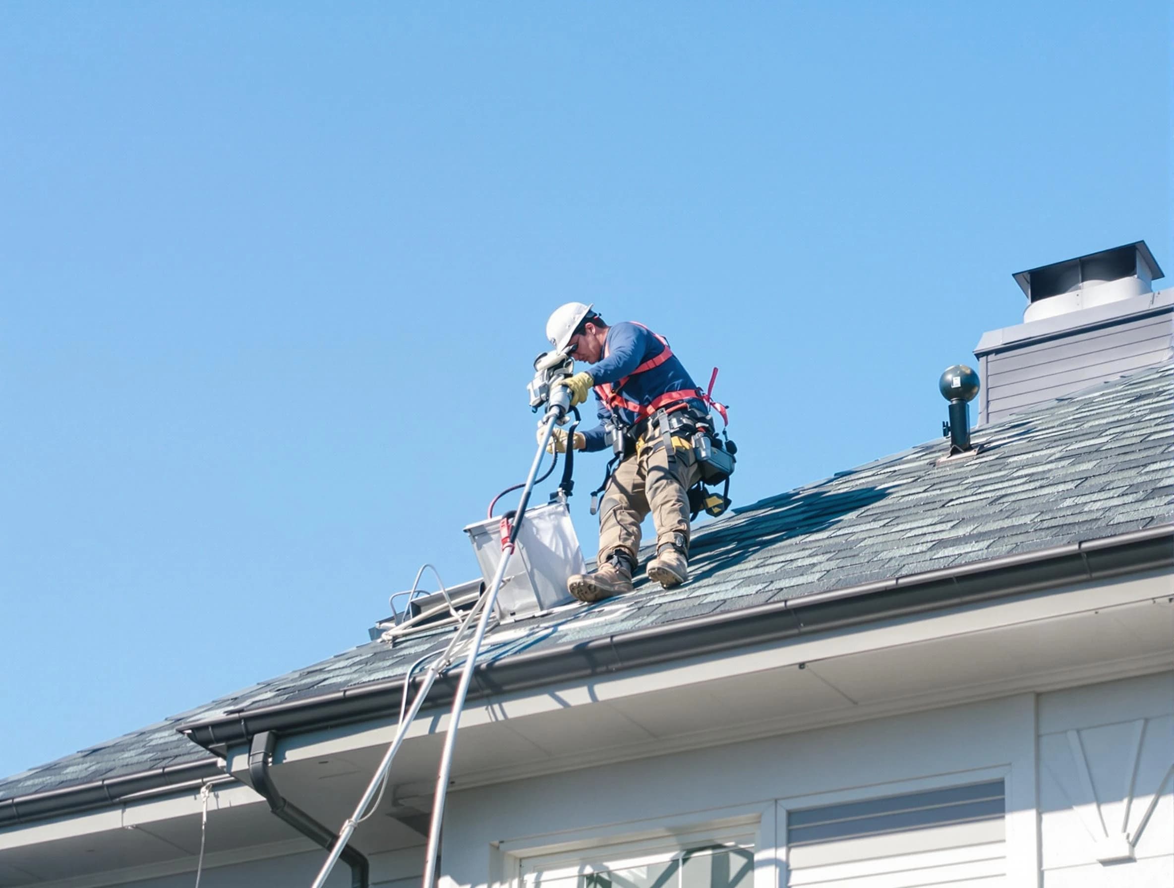 Greenbrier Dryer Vent Cleaning certified technician cleaning a roof-mounted dryer vent system in Greenbrier