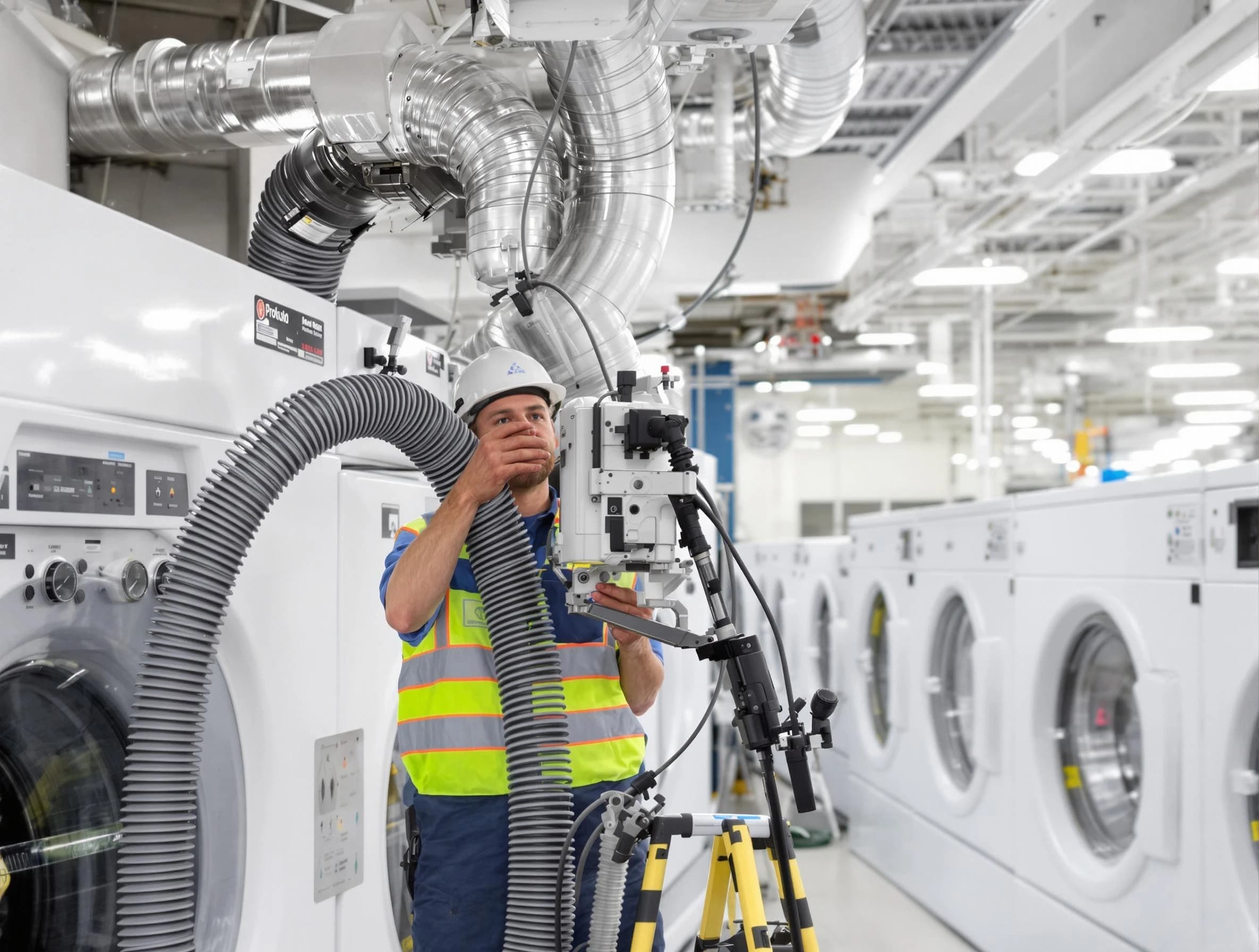 Greenbrier Dryer Vent Cleaning team performing commercial-grade dryer vent cleaning at a business facility in Greenbrier